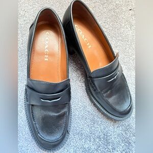 Coach Black Leather Loafers
